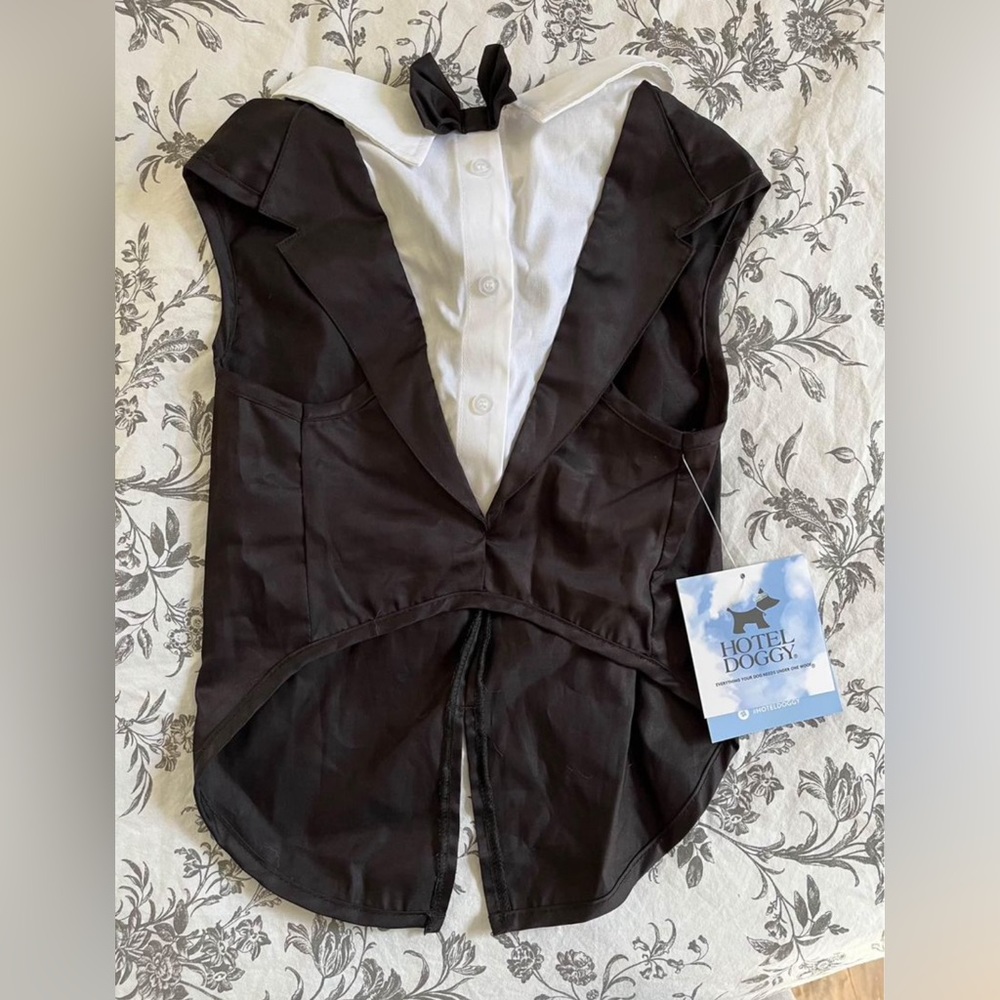 Dog tuxedo for wedding or Halloween